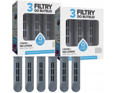 Zestaw filtrów DAFI do butelki Soft i Solid Jeansowy Szary (6 szt.)