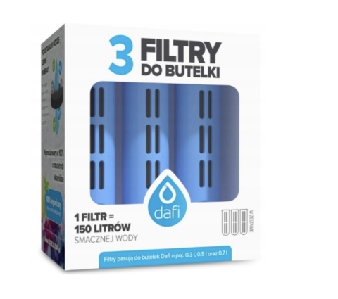 Zestaw filtrów DAFI do butelki Soft i Solid Niebieski (3 szt.)