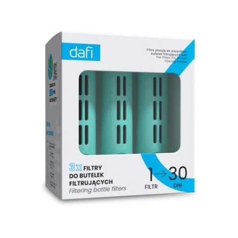 Zestaw filtrów DAFI do butelki Soft i Solid Turkusowy (3 szt.)