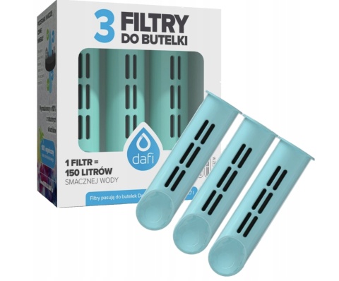 Zestaw filtrów DAFI do butelki Soft i Solid Turkusowy (3 szt.)