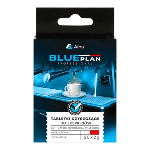 Tabletki do Czyszczenia Ekspresu BLUEPLAN | Uniwersalne | 20 szt. x 2 g | PL