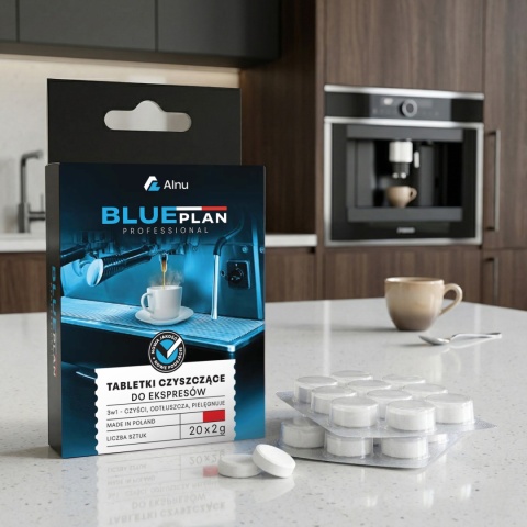 Tabletki do Czyszczenia Ekspresu BLUEPLAN | Uniwersalne | 20 szt. x 2 g | PL