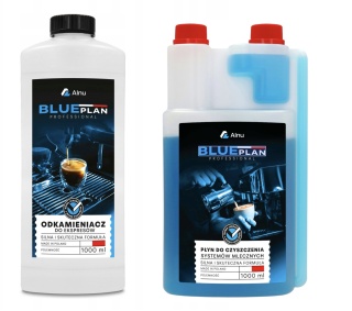 Zestaw: Odkamieniacz 1000 ML + Płyn do systemy mleka 1000 ml BLUEPLAN