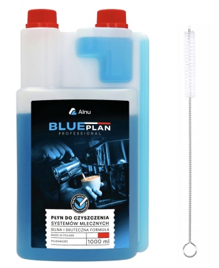 Profesjonalny Płyn do Czyszczenia Systemów Mleka BLUEPLAN 1000 ml + SZCZOTKA