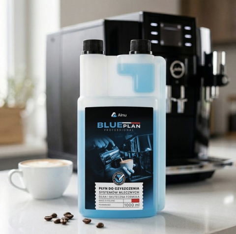 Profesjonalny Płyn do Czyszczenia Systemów Mleka BLUEPLAN 1000 ml + SZCZOTKA