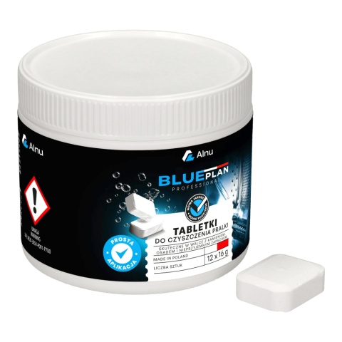 Profesjonalne Tabletki do Czyszczenia Pralki BLUEPLAN | 12 szt. x 16 g | PL