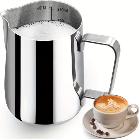 Dzbanek do spieniania mleka 350ml BLUEPLAN Mlecznik Stal Nierdzewna + IGŁA do LATTE