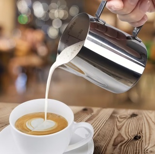 Dzbanek do spieniania mleka 350ml BLUEPLAN Mlecznik Stal Nierdzewna + IGŁA do LATTE
