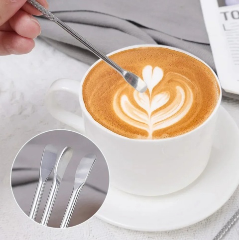 Igła Rysik BLUEPLAN do zdobienia kawy LATTE ART Stal Nierdzewna Drewno 16 cm