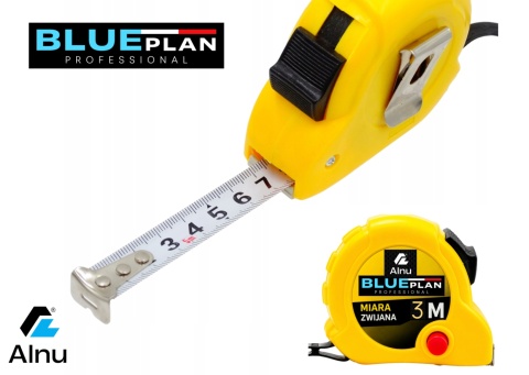 Miara Miarka Metrówka zwijana BLUEPLAN Stalowa 3M ze stopem