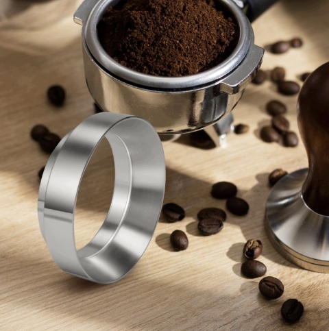 Pierścień Lejek dozujący do kawy z magnesem 51 mm BLUEPLAN Stop Aluminium SREBRNY
