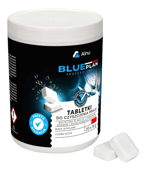 Tabletki do Czyszczenia Odkamieniania Pralki/Zmywarki BLUEPLAN|20 szt x 16g