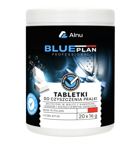 Tabletki do Czyszczenia Odkamieniania Pralki/Zmywarki BLUEPLAN|20 szt x 16g