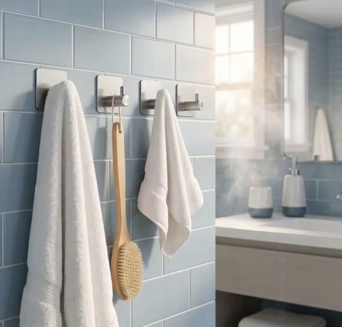 Wieszak Samoprzylepny BLUEPLAN Haczyk na Ręcznik Stal Loft Okrągły Taśma 3M