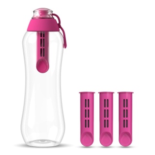 Butelka filtrująca bidon Dafi SOFT 0,5L Różowa z 4 filtrami