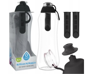 Butelka filtrująca bidon Dafi SOFT 0,7L Czarna z 2 filtrami