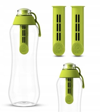 Butelka filtrująca bidon Dafi SOFT 0,7L Zielona z 2 filtrami