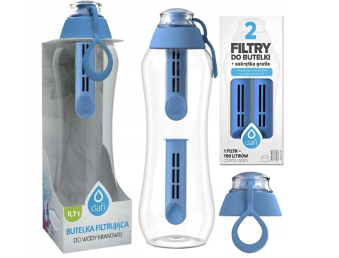 Butelka filtrująca bidon Dafi SOFT 0,7L Błękitna z 1 filtrem