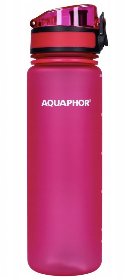 Butelka filtrująca bidon z Tritanu Aquaphor City 0,5L Różowa + 1 filtr