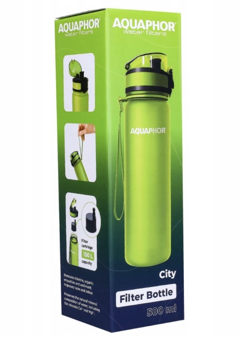 Butelka filtrująca bidon z Tritanu Aquaphor City 0,5L Zielona + 1 filtr