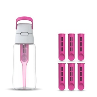 Butelka filtrująca z Tritanu Dafi SOLID 0,5L Różowa + 7 filtrów
