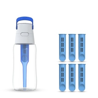 Butelka filtrująca z Tritanu Dafi SOLID 0,5L Niebieska + 7 filtrów