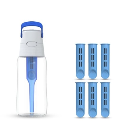Butelka filtrująca z Tritanu Dafi SOLID 0,5L Niebieska + 7 filtrów