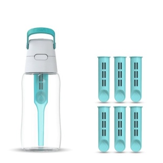 Butelka filtrująca z Tritanu Dafi SOLID 0,5L Turkusowa + 7 filtrów