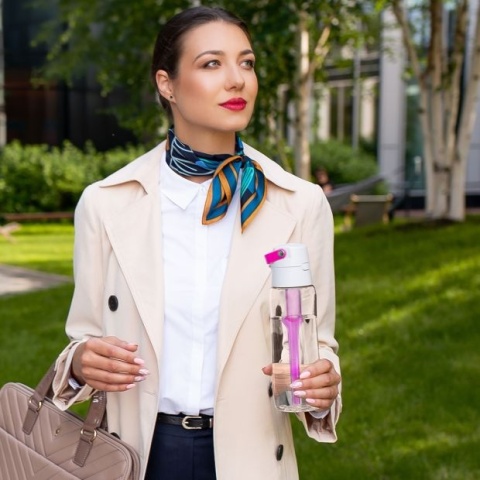 Butelka filtrująca z Tritanu Dafi SOLID 0,7L Różowa + 7 filtrów