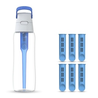Butelka filtrująca z Tritanu Dafi SOLID 0,7L Niebieska + 7 filtrów