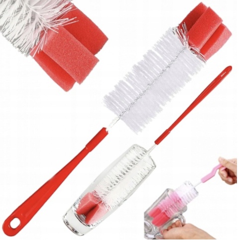 Szczotka BluePlan do mycia butelek, szklanek, słoików z gąbką - 3 szt.