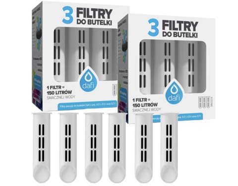 Zestaw filtrów DAFI do butelki Soft i Solid Biały (6 szt.)