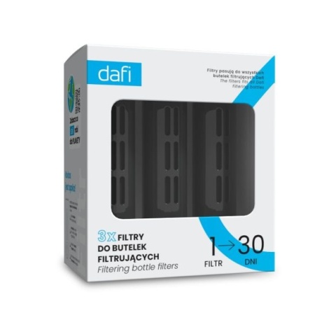 Zestaw filtrów DAFI do butelki Soft i Solid Czarny (3 szt.)