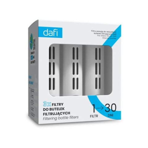 Zestaw filtrów DAFI do butelki Soft i Solid Biały (3 szt.)