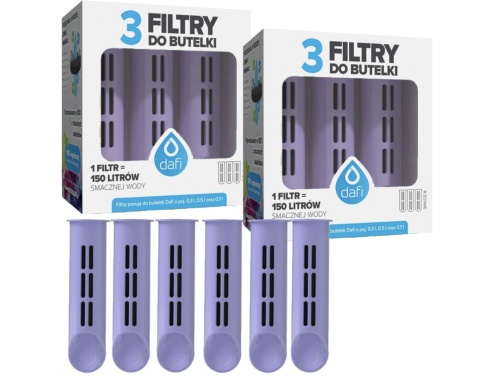 Zestaw filtrów DAFI do butelki Soft i Solid Lawendowy (6 szt.)