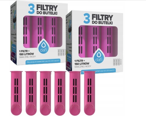 Zestaw filtrów DAFI do butelki Soft i Solid Flamingowy Różowy (6 szt.)