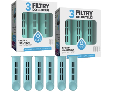 Zestaw filtrów DAFI do butelki Soft i Solid Turkusowy (6 szt.)