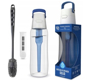 Butelka filtrująca Dafi SOLID 0,7l niebieska + filtr + szczotka silikonowa