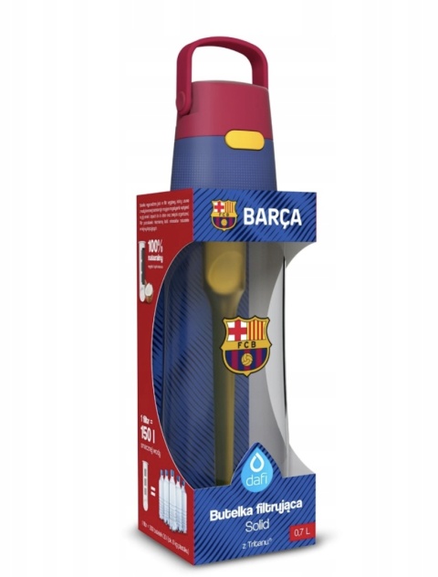 Butelka filtrująca z Tritanu Dafi SOLID 0,7l FC BARCELONA + filtr + naklejki