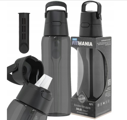 Butelka filtrująca z Tritanu Dafi SOLID 0,7l czarna barwiona z filtrem