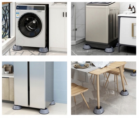 Podkładki Antywibracyjne Gumowe Pod Pralkę Zmywarkę Suszarkę Lodówkę 4 szt.