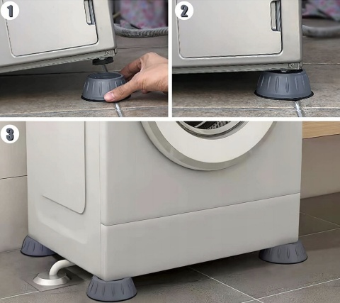 Podkładki Antywibracyjne Gumowe Pod Pralkę Zmywarkę Suszarkę Lodówkę 4 szt.