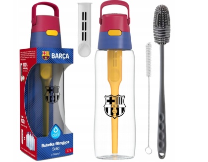 Zestaw Butelka Dafi Solid 0,7L FC BARCELONA + 2 szczotki do mycia butelek