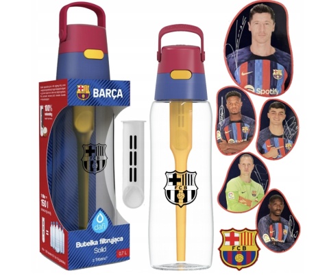 Zestaw Butelka Dafi Solid 0,7L FC BARCELONA + 2 szczotki do mycia butelek