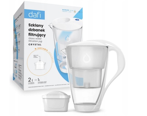 Szklany dzbanek filtrujący Dafi CRYSTAL LED 2l + 1 filtr Unimax BIAŁY