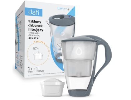 Szklany dzbanek filtrujący Dafi CRYSTAL LED 2l + 1 filtr Unimax SZARY