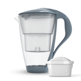 Szklany dzbanek filtrujący Dafi CRYSTAL LED 2l + 1 filtr Unimax SZARY
