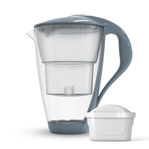 Szklany dzbanek filtrujący Dafi CRYSTAL LED 2l + 1 filtr Unimax SZARY