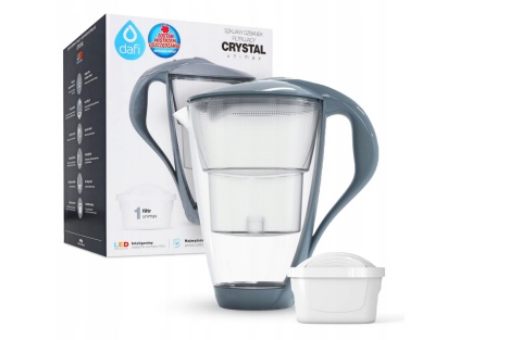 Szklany dzbanek filtrujący Dafi CRYSTAL LED 2l + 1 filtr Unimax SZARY