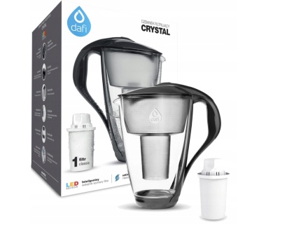 Szklany dzbanek filtrujący Dafi CRYSTAL LED 2l + filtr Classic CZARNY